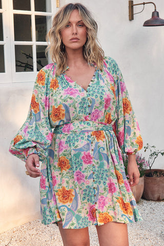 Bohème Button Through Mini Dress