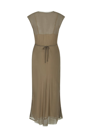 a-sleeveless-midi-dress-in-a-taupe-beige-color-featuring-a-sheer-mesh-back-panel-and-a-matching-fabric-tie-belt-at-the-waist-shown-against-a-plain-white-background