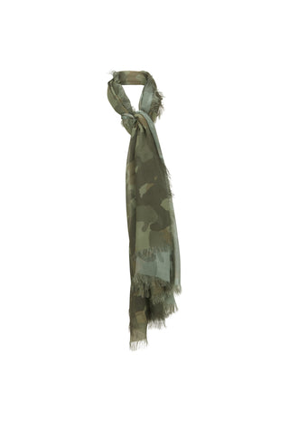  draped loosely around model's neck outdoors